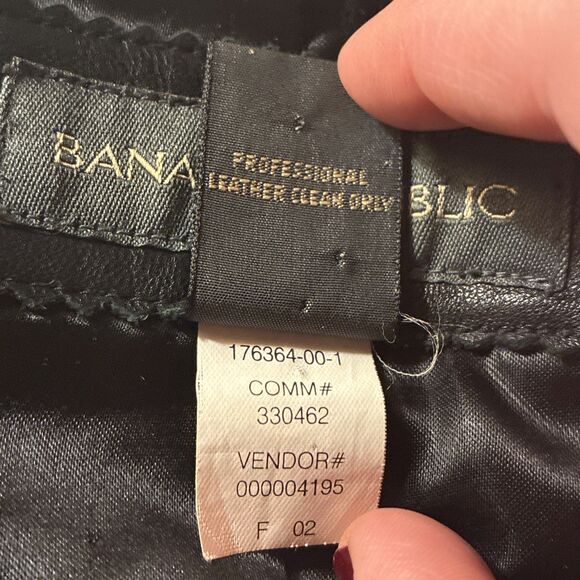 Vintage Banana Republic Women’s Black Genuine Soft Leather Jacket Coat 6 - Picture 6 of 6